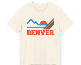 Denver, Colorado Retro Mountains Sunset T-Shirt | Vintage Denver Tee