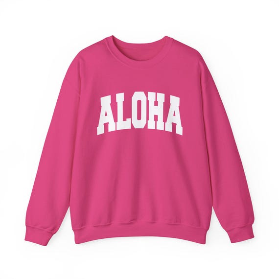 Aloha Sweatshirt - Unisex Graphic Crewneck, Collegiate Style - Etsy
