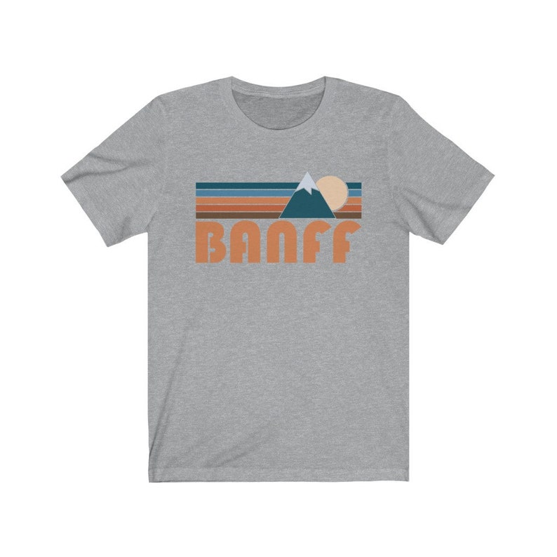 Banff — Canada Graphic Tee, Retro Mountain Unisex Banff T-Shirt - Personalization Available (photo 4 of 10)