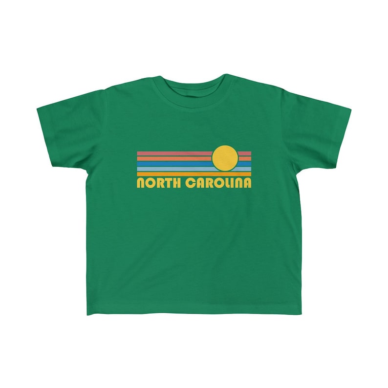 Retro Sunrise North Carolina Kid/'s T-Shirt North Carolina Toddler Shirt