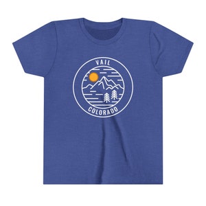 Vail, Colorado Youth Shirt - Retro Mountain Vail Kid&#39;s T-Shirt - Personalization Available