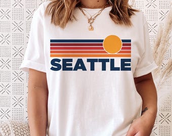 Seattle T-Shirt: Retro Sun Ombre, Vintage Washington Tee