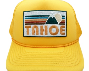 Premium Lake Tahoe Trucker Hat: Retro Mountain Snapback