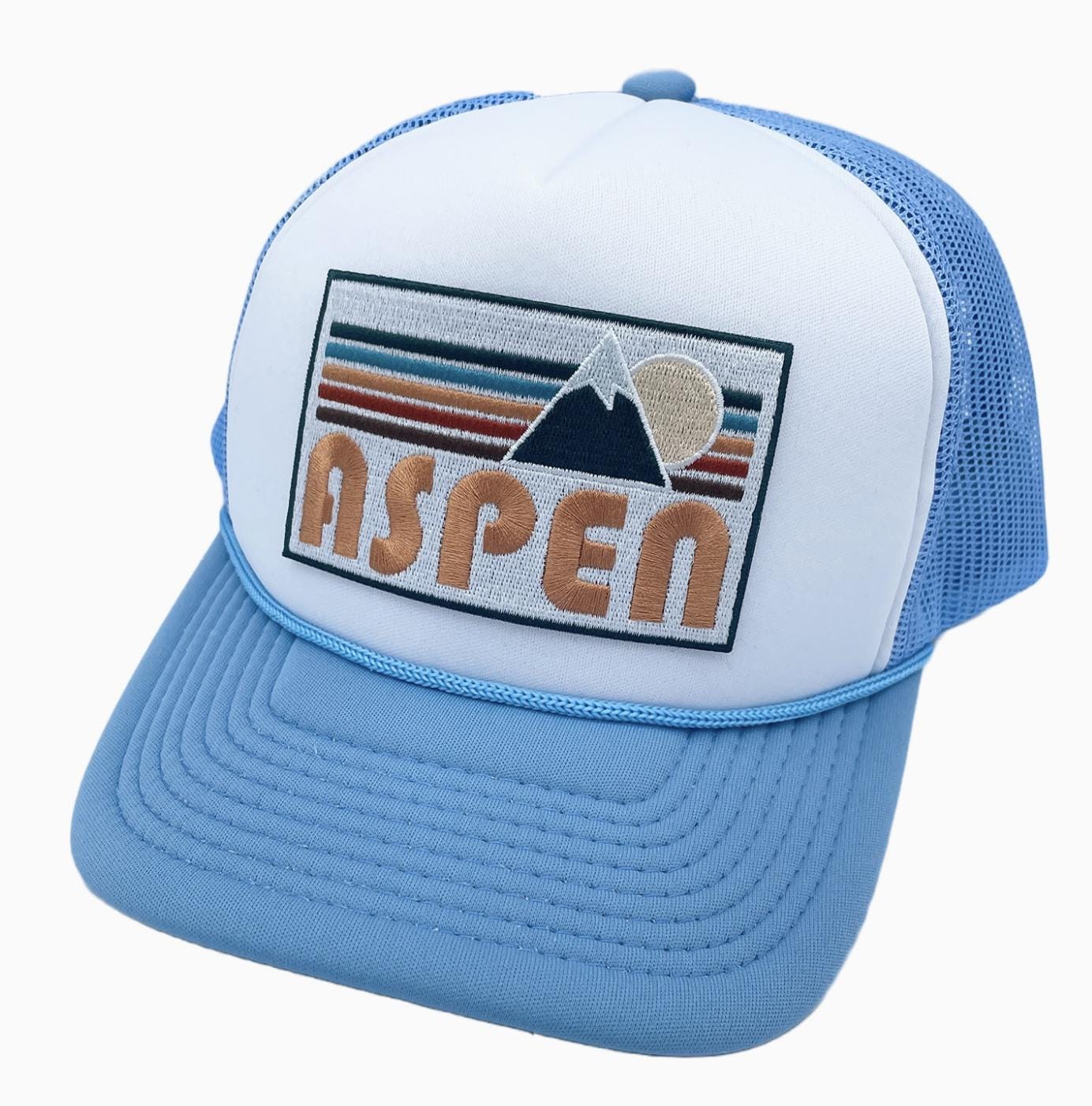 Cloud Nine Aspen Highlands Blue Trucker Hat On Cloud Nine Trucker Hat - Etsy main image 2