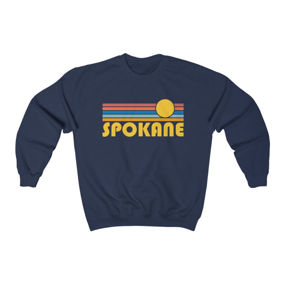 Spokane, Washington Sweatshirt, Retro Sunset Unisex Spokane Sweatshirt