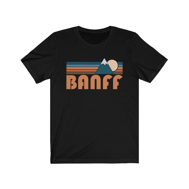 Banff — Canada Graphic Tee, Retro Mountain Unisex Banff T-Shirt - Personalization Available (photo 3 of 10)