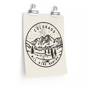 Colorado Poster, State Design  Colorado Print / Picture / Hand Drawn Art - Personalization Available