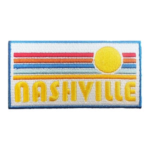Vintage Style Nashville Patch: Embroidered Sunrise, TN (4x2in)