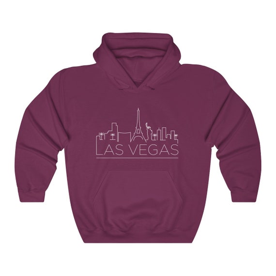 Las Vegas Hoodie Adult Unisex Skyline Las Vegas Nevada Sweatshirt Personalization Available Etsy