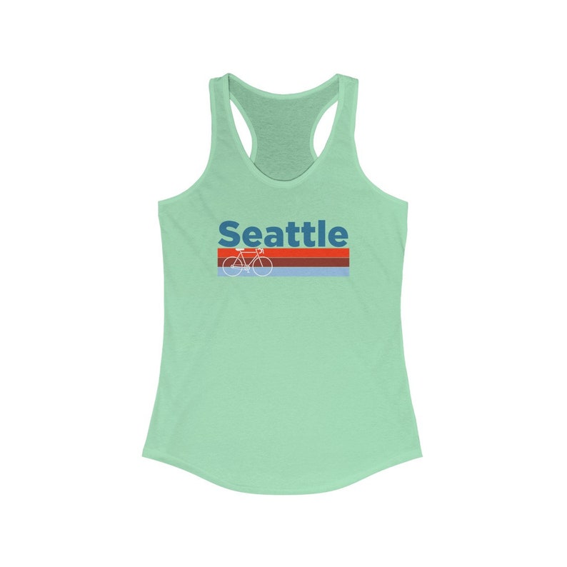 Washington Women/'s Tank Top Retro Bike Racerback Seattle Tank Top Seattle