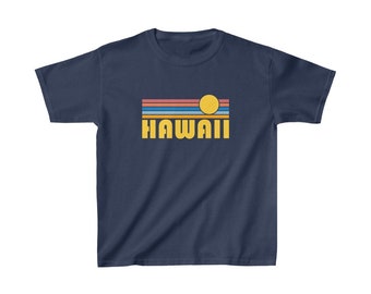 Hawaii Youth Shirt, Retro Sunrise Hawaii Kid&#39;s T-Shirt - Personalization Available