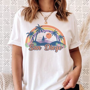 San Diego, California T-Shirt - Retro Beach Unisex San Diego Shirt - Personalization Available