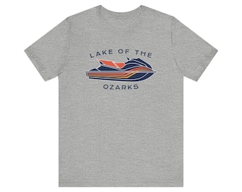 Lake of the Ozarks Missouri T Shirt, PWC Boating Unisex Graphic Tee, Lake of the Ozarks Gift, Vintage Style, Vacation Gift