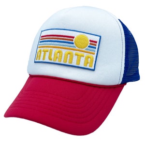 Atlanta, Georgia Trucker Hat, Retro Sun Snapback Atlanta Hat  / Adult Hat