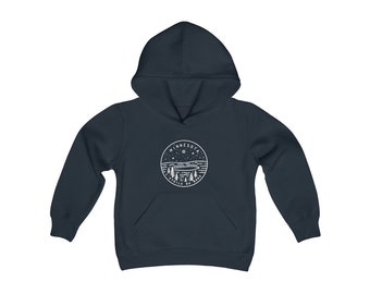 Sudadera con capucha juvenil de Minnesota, diseño del estado, unisex, para niños de Minnesota (personalizable)