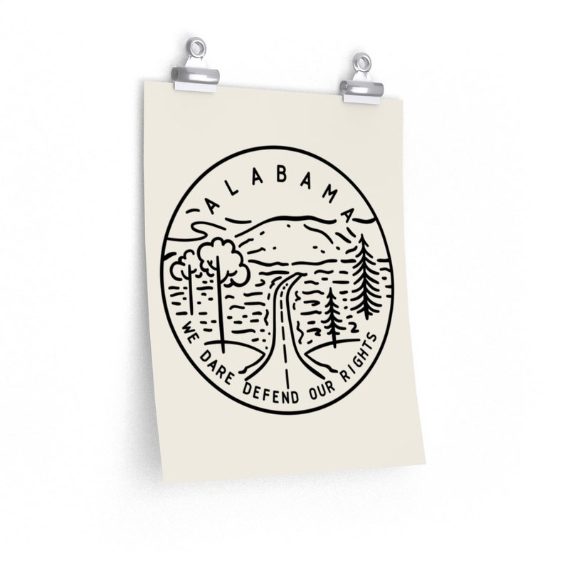 State Design Alabama Print Picture Hand Drawn Art Alabama Poster