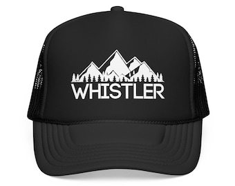 Whistler Canada Trucker Hat, Retro Sunset Foam Mesh Snapback, Whistler Gift, Vintage Style, Vacation Gift