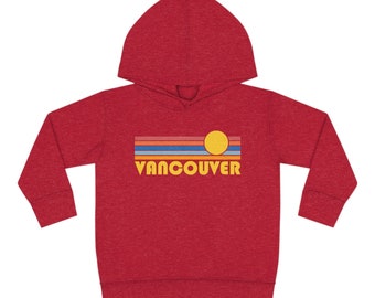 Vancouver, Canada Sweat à capuche pour tout-petits, Sweat-shirt rétro Sunrise unisexe Vancouver pour tout-petits