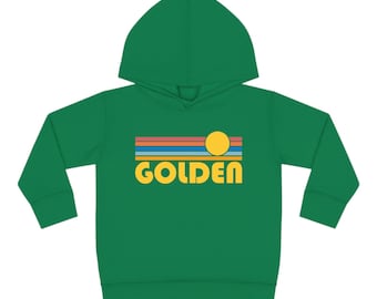 Golden, Colorado Toddler Hoodie, Retro Sunrise Unisex Golden Toddler Sweatshirt