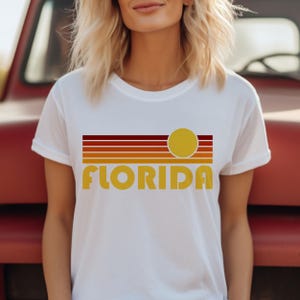 Florida T-Shirt, Retro Sunset Unisex Florida Shirt - Personalization Available