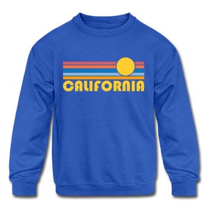 California Youth Sweatshirt, Retro Sunrise Youth California Sweatshirt