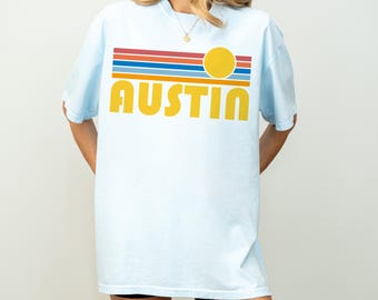 Austin, Texas Graphic Tee, 100% Cotton Comfort Colors Retro Unisex Austin T shirt