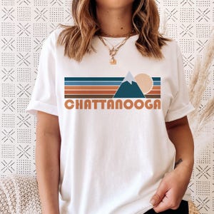 Chattanooga, Tennessee Shirt, Retro Mountain Unisex Chattanooga T-Shirt - Personalization Available