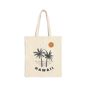 Hawaii Tote Bag - Cotton Canvas Hawaii Bag - Personalization Available