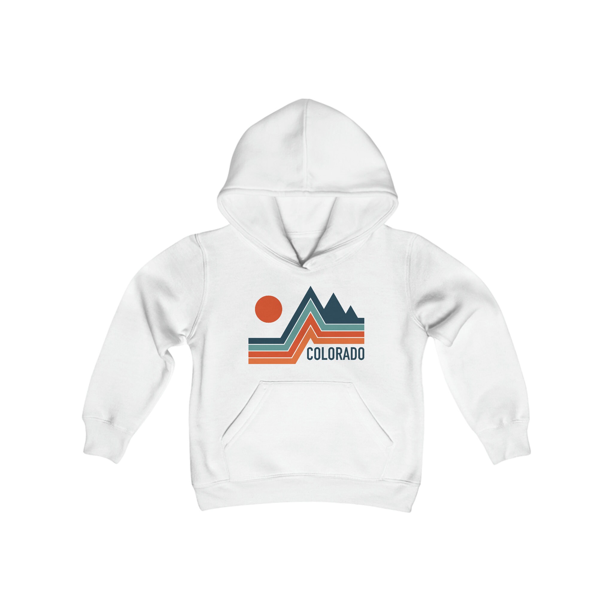 Retro Colorado Youth Hoodie: Mountain Sweatshirt