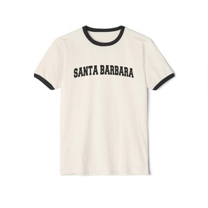 Santa Barbara, California Cotton Ringer Graphic Tee - Unisex Santa Barbara T Shirt, Vintage Style Tee, Men's/Women's Tee, Collegiate Style