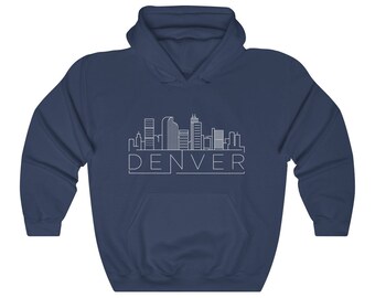 Denver Hoodie, Adult Unisex Skyline Denver, Colorado Sweatshirt - Personalization Available