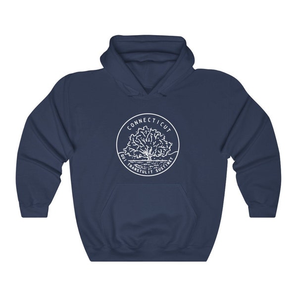 Connecticut Hoodie, State Design Adult Unisex Connecticut Sweatshirt