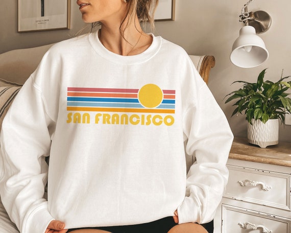 San Francisco, California Sweatshirt, Retro Sunset Unisex