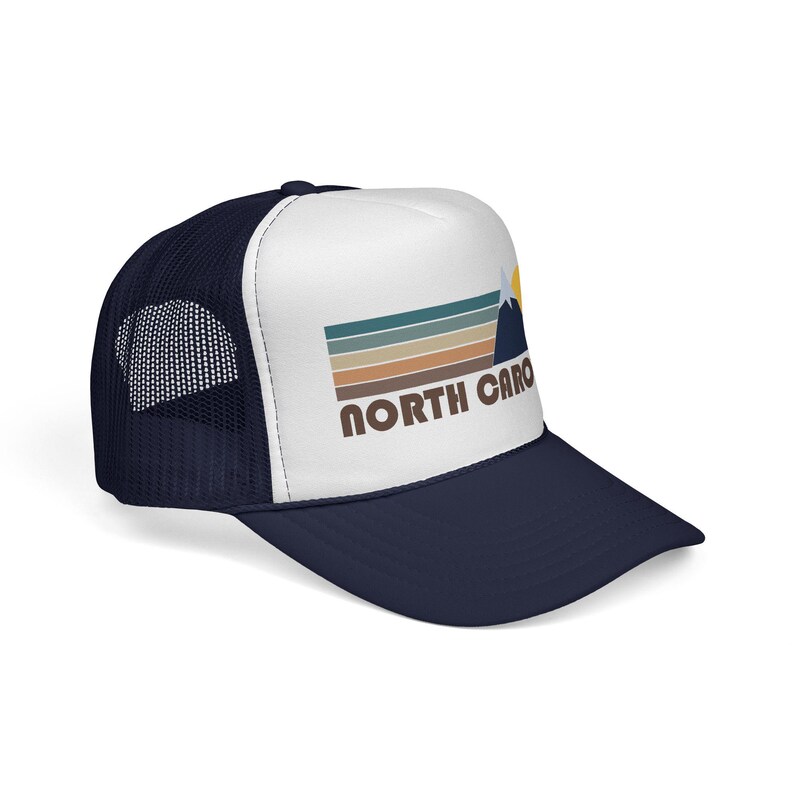 North Carolina Retro Mountains Trucker Hat - Vintage Style North Carolina Cap image 4