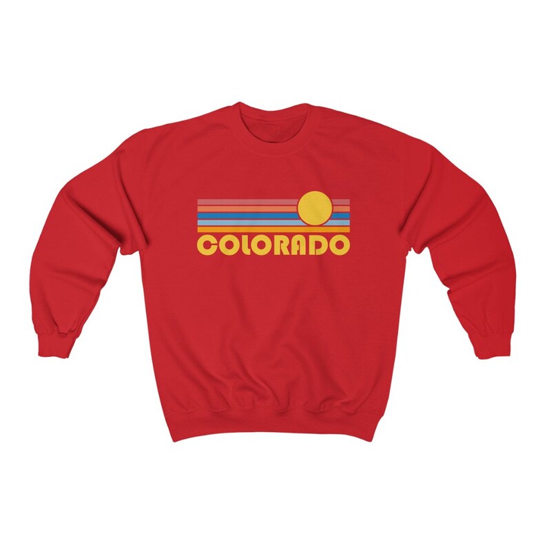 Colorado Sweatshirt — Retro Sunset Unisex Colorado Sweater - Personalization Available (photo 3 of 9)