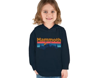 Mammoth Toddler Hoodie, Retro Mountain Sun Unisex Mammoth Toddler Sweatshirt