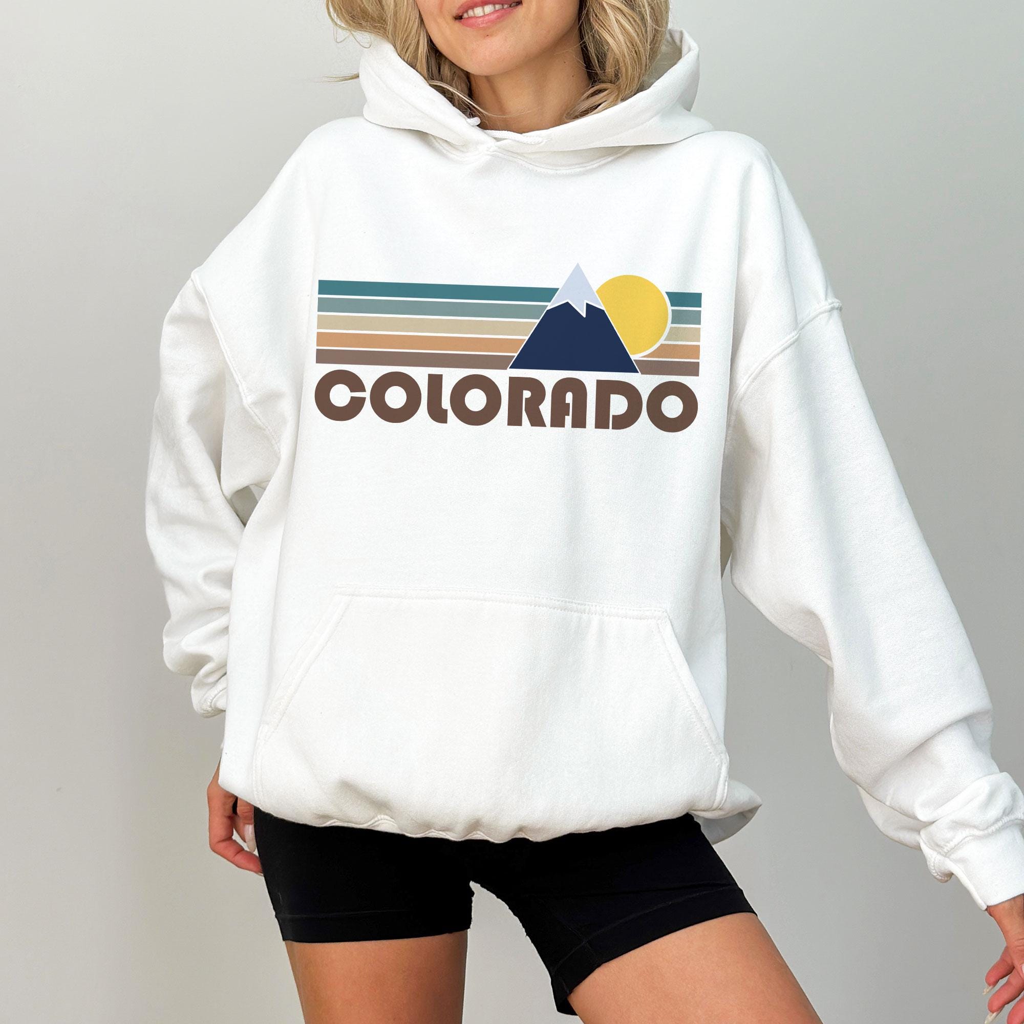 Retro Colorado Hoodie: Unisex Mountain Sweatshirt 
