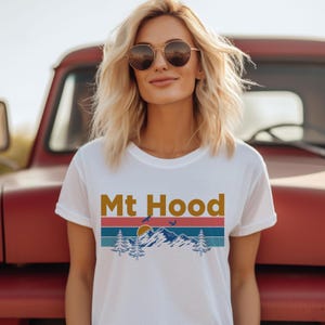 Mt Hood, Oregon Shirt, Mountain Sunset Unisex Mt Hood T-Shirt - Personalization Available
