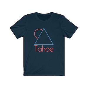 Lake Tahoe T-Shirt: Minimalist Mountain Graphic, Soft Cotton Unisex Tee