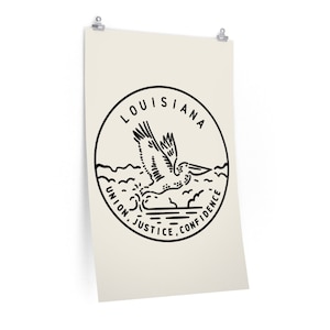Louisiana Poster, State Design  Louisiana Print / Picture / Hand Drawn Art - Personalization Available
