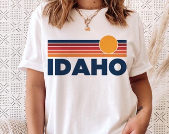 Vintage Idaho T-Shirt: Retro Sun Ombre Unisex Tee