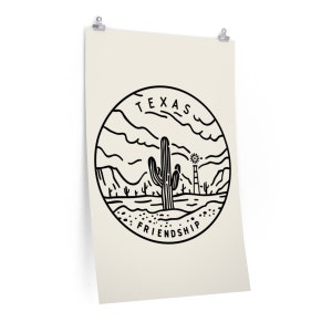 Texas Poster, State Design  Texas Print / Picture / Hand Drawn Art - Personalization Available