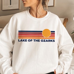 Lake of the Ozarks, Missouri Sweatshirt Retro Sun Unisex - Lake of the Ozarks Vintage Inspired Warm Pullover Jumper