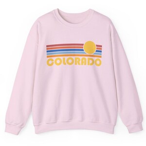 Colorado Sweatshirt — Retro Sunset Unisex Colorado Sweater - Personalization Available (photo 8 of 9)