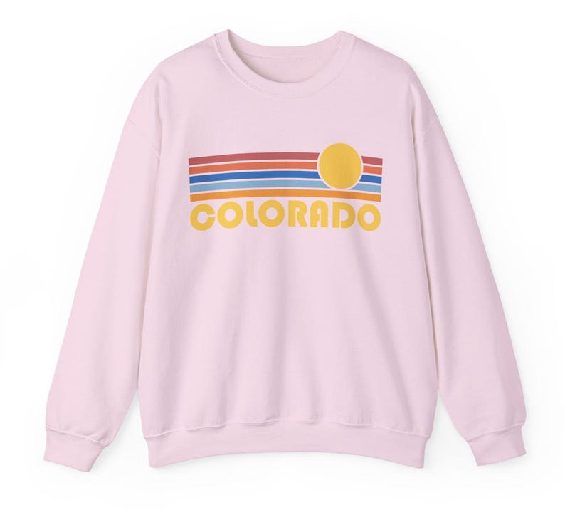 Colorado Sweatshirt — Retro Sunset Unisex Colorado Sweater - Personalization Available (photo 8 of 9)