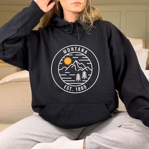 Retro Montana Hoodie: Unisex Cotton-Blend Sweatshirt