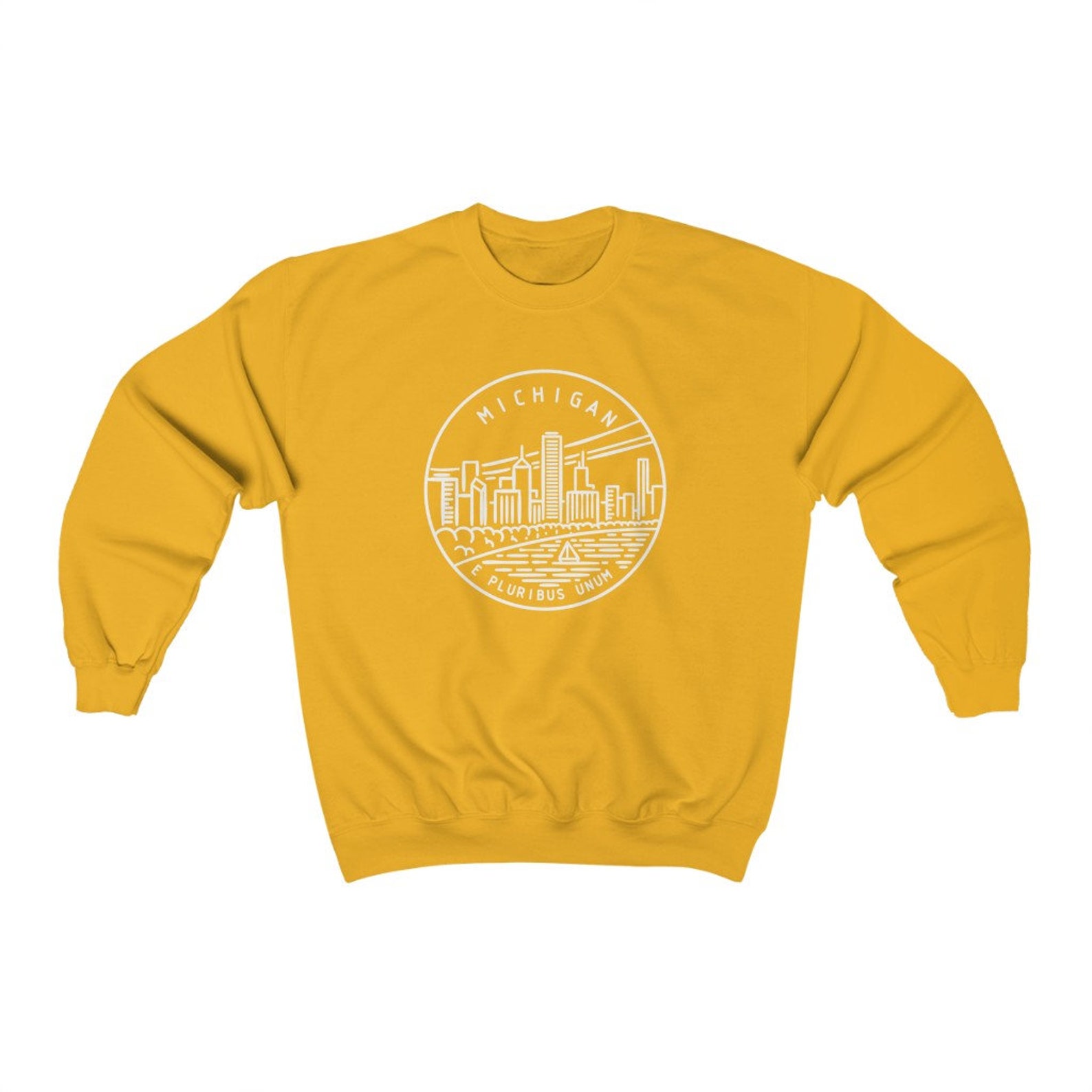 Michigan Sweatshirt State Design Adult Unisex Crewneck Etsy