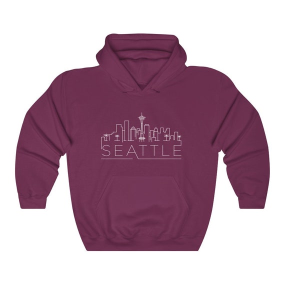 Seattle Hoodie, Adult Unisex Skyline Seattle, Washington