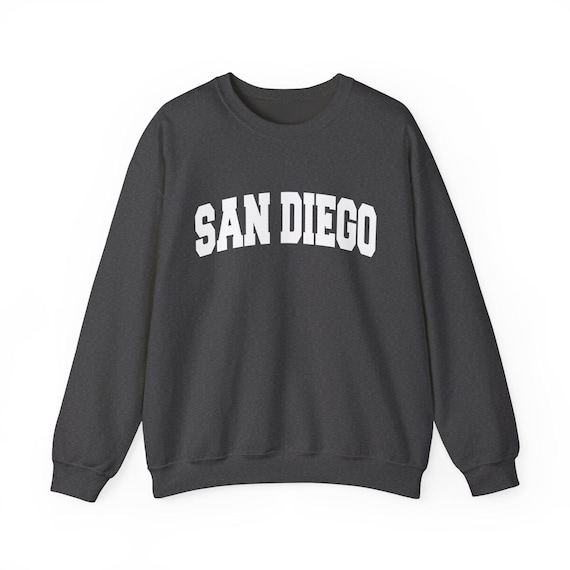 Sudadera unisex con cuello redondo y estampado de San Diego