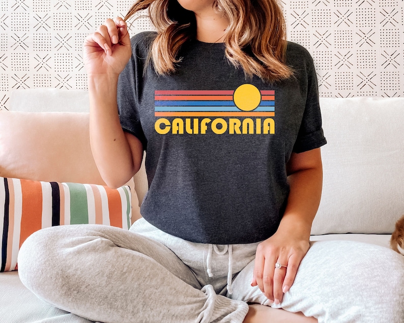 California Coast Sunset T-Shirt for Men (USA Size) (